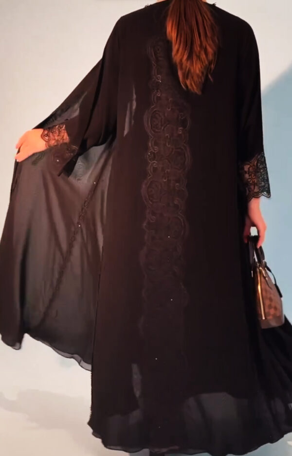 Elysian Abaya with Gorgeous Dantel & Crystals Stones Model No 1028